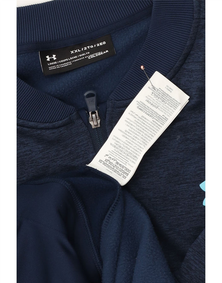 Under Armour Herre Cold Gear Træningsdragt Top Jakke 2XL Navy Blue Polyester