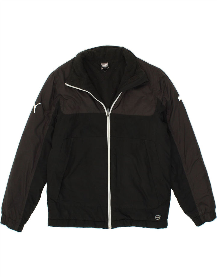 PUMA Boys Windbreaker Jacket 13-14 Years XL Black Colourblock Polyester Vintage Puma and Second-Hand Puma from Messina Hembry 