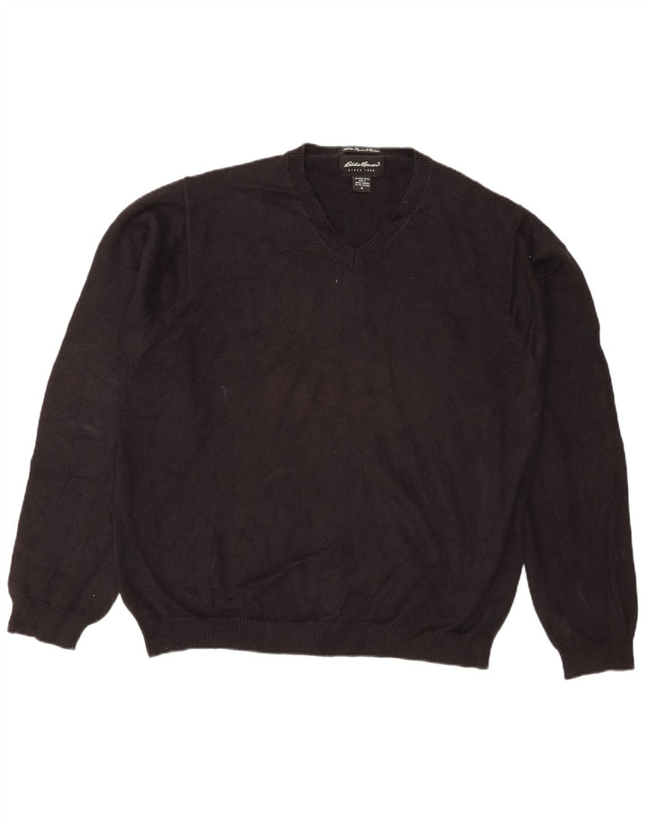 Eddie Bauer Herre Regular Fit V-hals sweater XL sort bomuld
