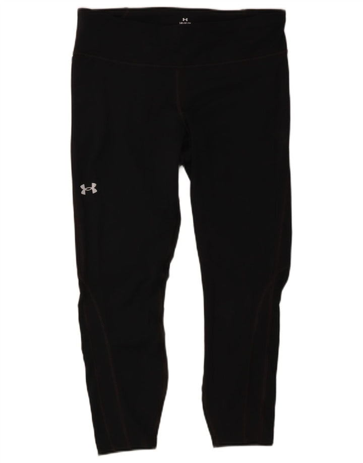 Under Armour Womens Compression Capri Leggings UK 16 Large Black Polyester