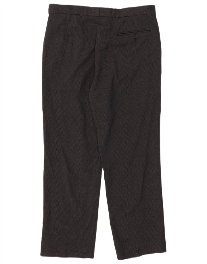 Marks & Spencer Herre Pegged Suit Bukser W34 L29 Grå nålestribet polyester