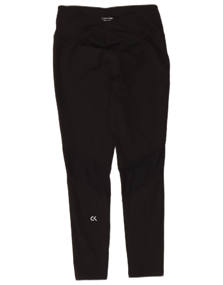 Calvin Klein Dame Leggings UK 12 Medium Sort Nylon