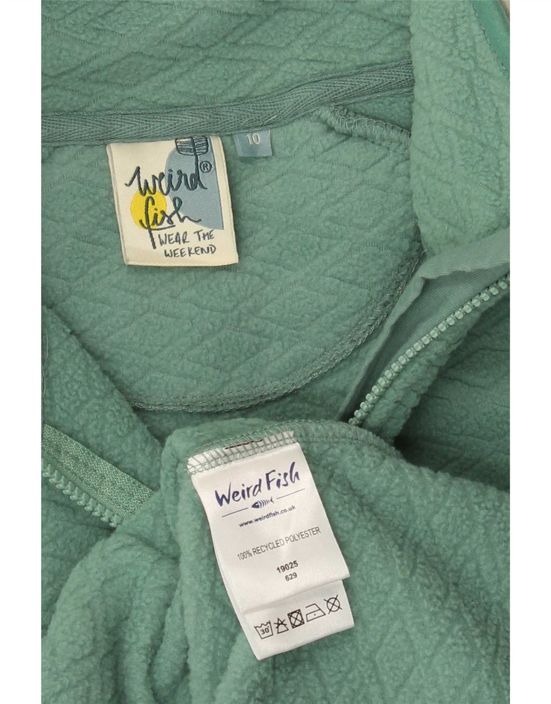 Weird Fish Dame Oversized Fleecejakke UK 10 Small Green Polyester