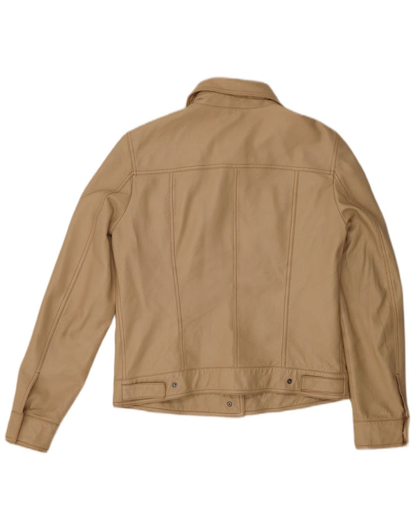 Vintage læderjakke til kvinder IT 44 Medium Beige Læder