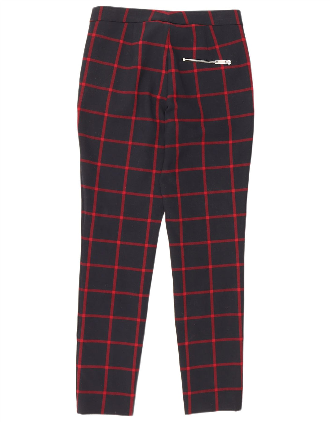 Zara Dame Skinny Chino Bukser Medium W28 L29 Marineblå Ternet polyester