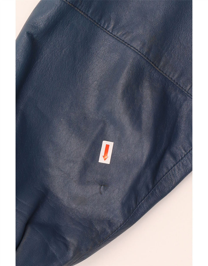 VINTAGE Military Læderjakke til mænd IT 52 XL Blå Læder