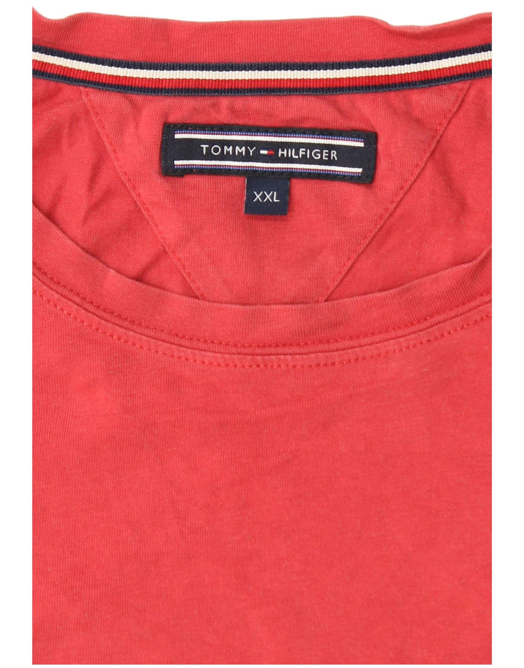 Tommy Hilfiger Herre T-Shirt Top 2XL Rød Bomuld