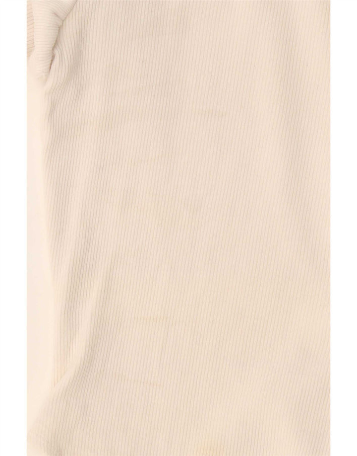 Zara Womens Bodysuit UK 12 Medium Off White Bomuld