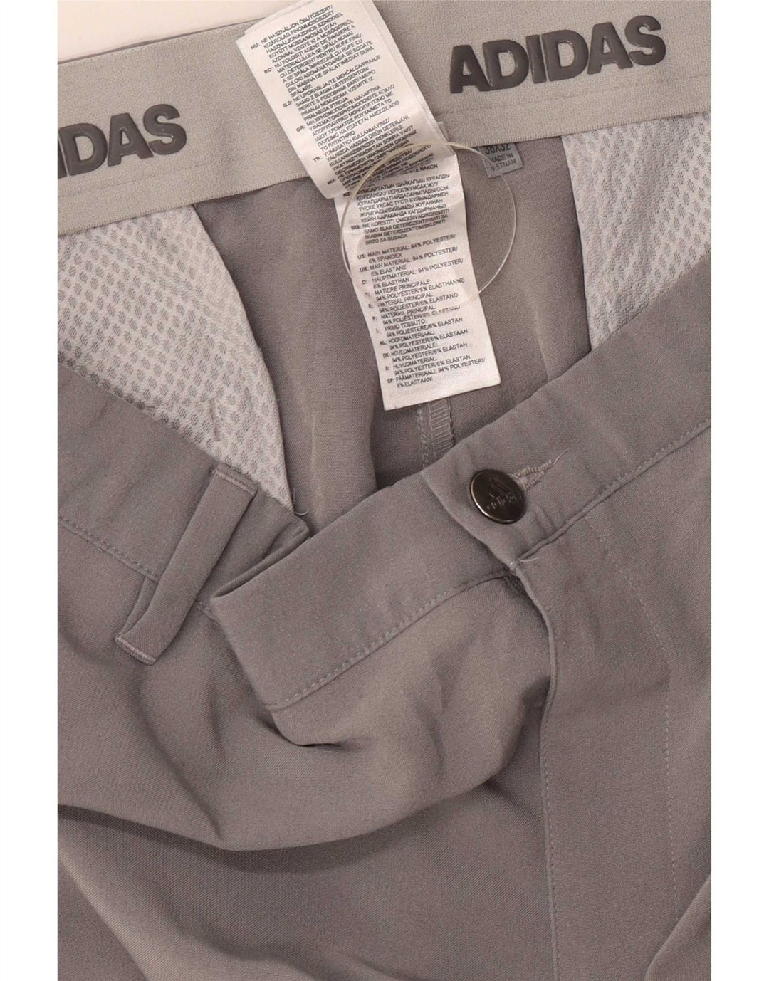 Adidas Straight Chino-bukser til mænd W38 L32 Grå polyester