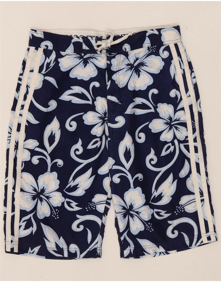 Sundek Badeshorts til mænd W32 Medium Navy Blue Floral Polyester