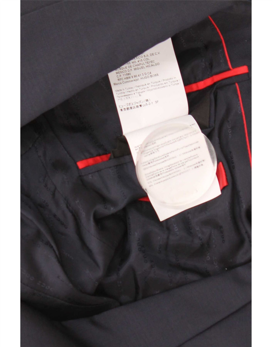 Hugo Boss Herre 2-knaps blazerjakke US 36 Small Navy Blue Virgin Wool