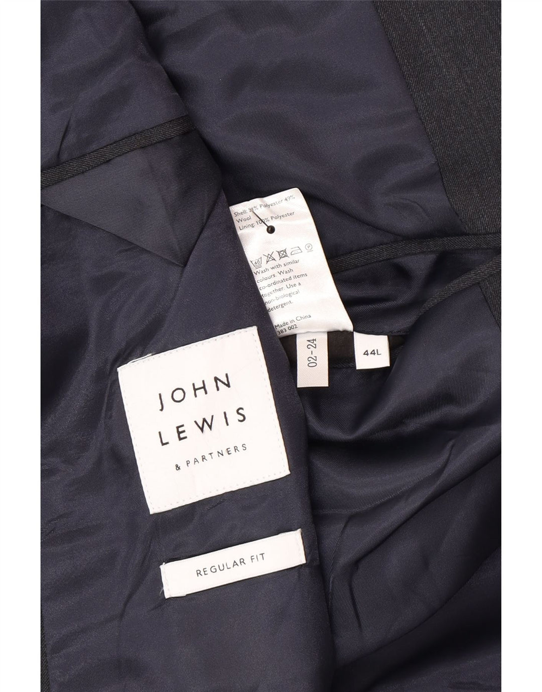 John Lewis Herre 2-knaps blazerjakke UK 44 2XL Grå Polyester