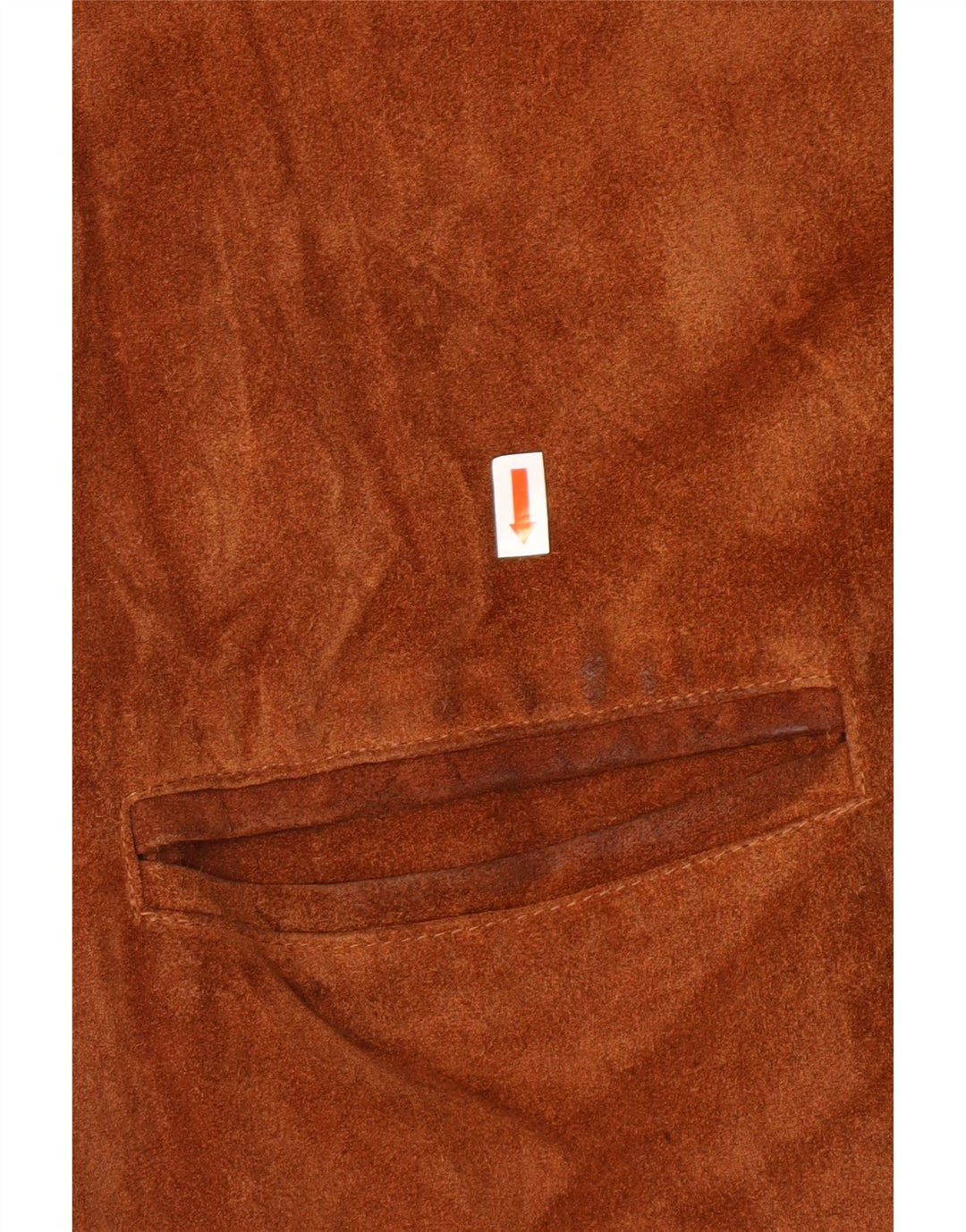 VINTAGE Womens Suede Jacket IT 46 Large Brown Leather Classic