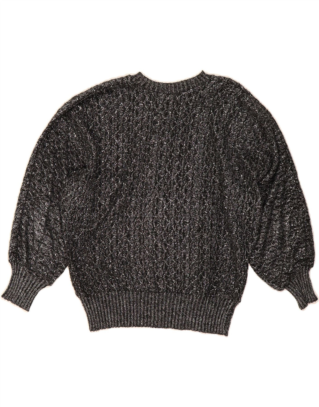 VINTAGE Womens Crew Neck Jumper Sweater UK 16 Large Black Vintage Vintage and Second-Hand Vintage from Messina Hembry 