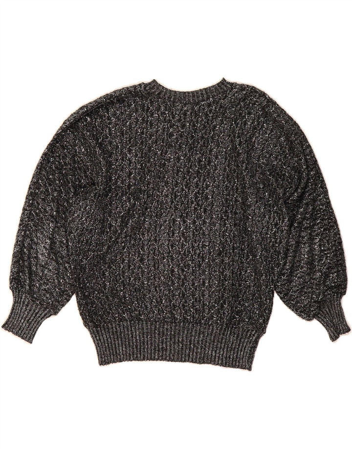 VINTAGE Womens Crew Neck Jumper Sweater UK 16 Large Black Vintage Vintage and Second-Hand Vintage from Messina Hembry 