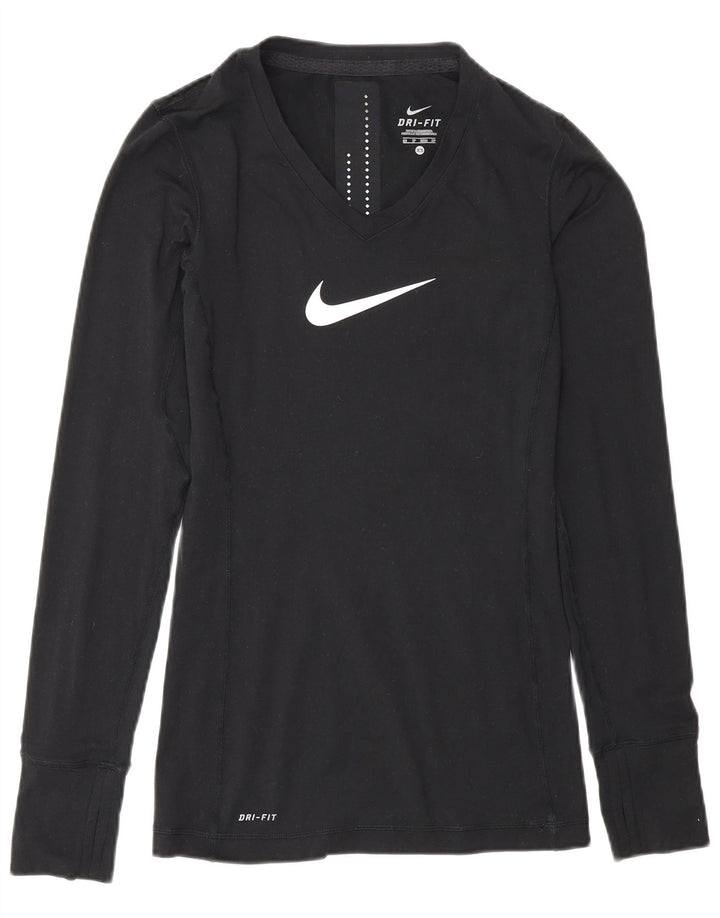 Nike Herre Dri Fit Grafisk Top Langærmet XS Sort Polyester