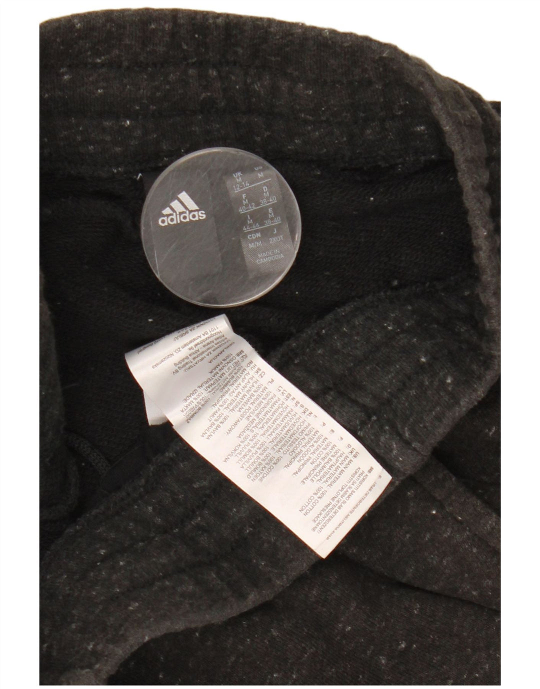 ADIDAS Womens Crop træningsdragt bukser UK 12/14 Medium Grey Flecked Bomuld