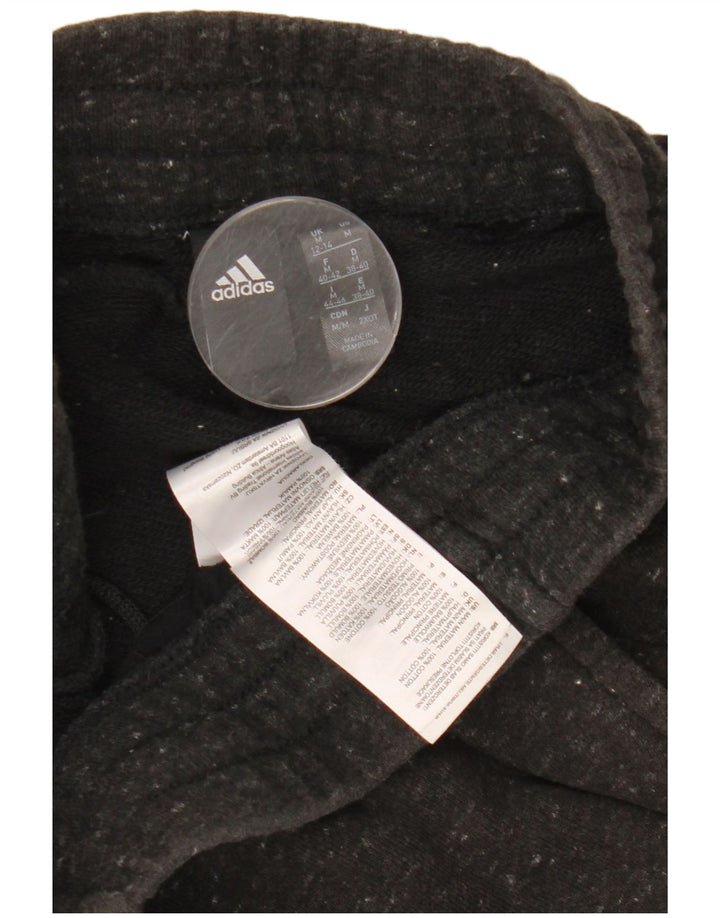 ADIDAS Womens Crop træningsdragt bukser UK 12/14 Medium Grey Flecked Bomuld