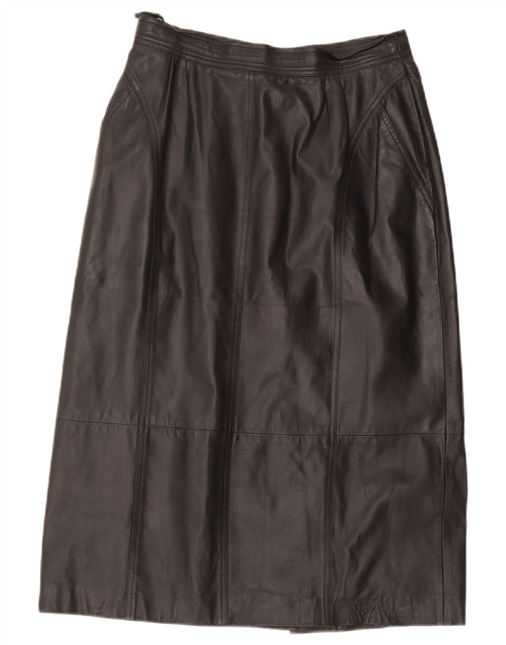 Vintage lædernederdel til kvinder W28 Medium Black