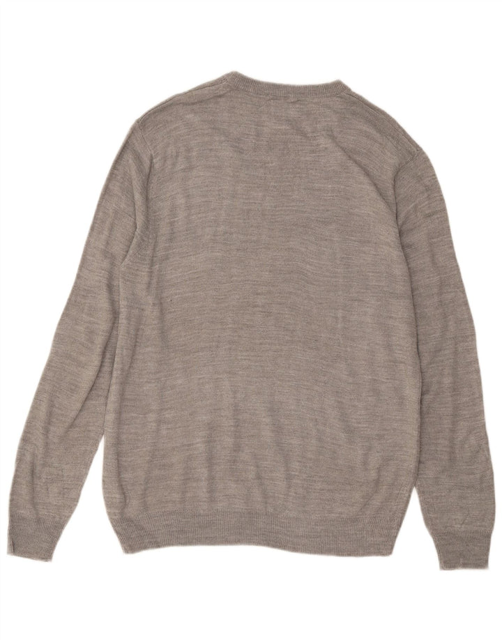Pierre Cardin Herre Crew Neck Jumper Sweater Stor Grå Akryl