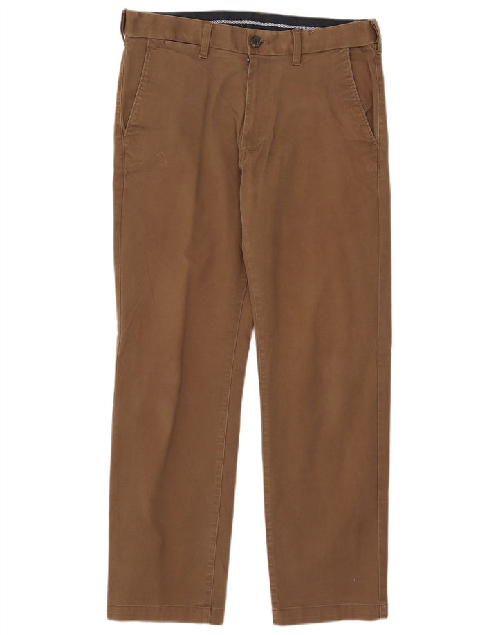 Marks & Spencer Straight Chino-bukser til mænd W32 L29 Brun bomuld