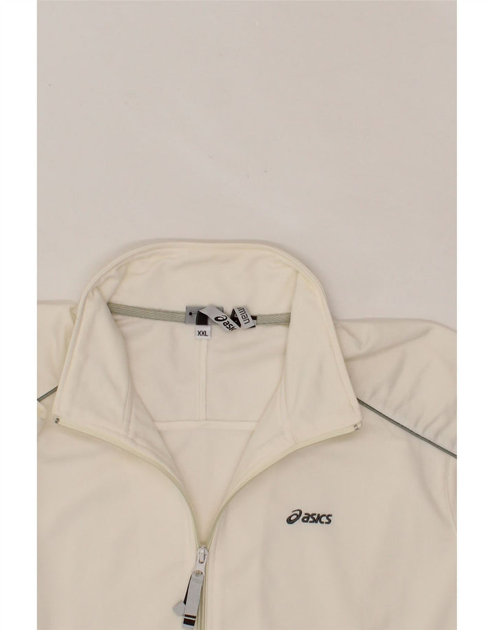 ASICS Womens Tracksuit Top Jacket UK 20 2XL Off White Polyester Vintage Asics and Second-Hand Asics from Messina Hembry 