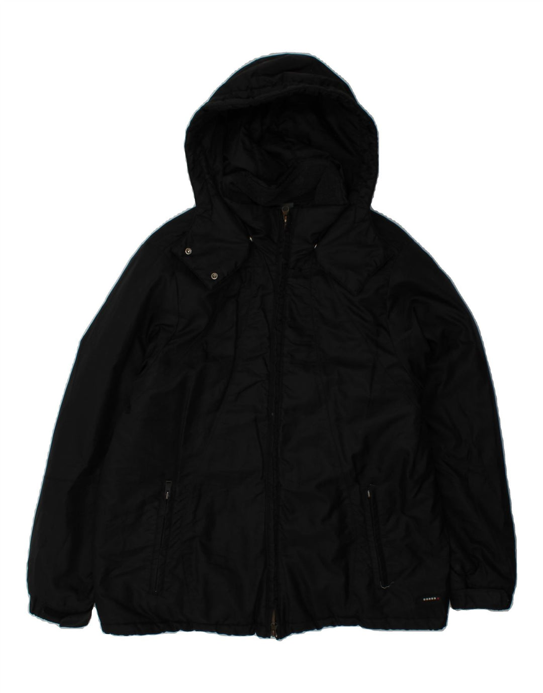 BELFE Womens Hooded Padded Jacket UK 20 2XL Black Polyamide Vintage Belfe and Second-Hand Belfe from Messina Hembry 