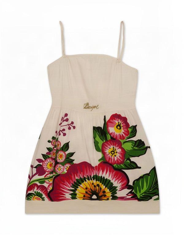 Desigual Dame Sundress UK 14 Large White Floral