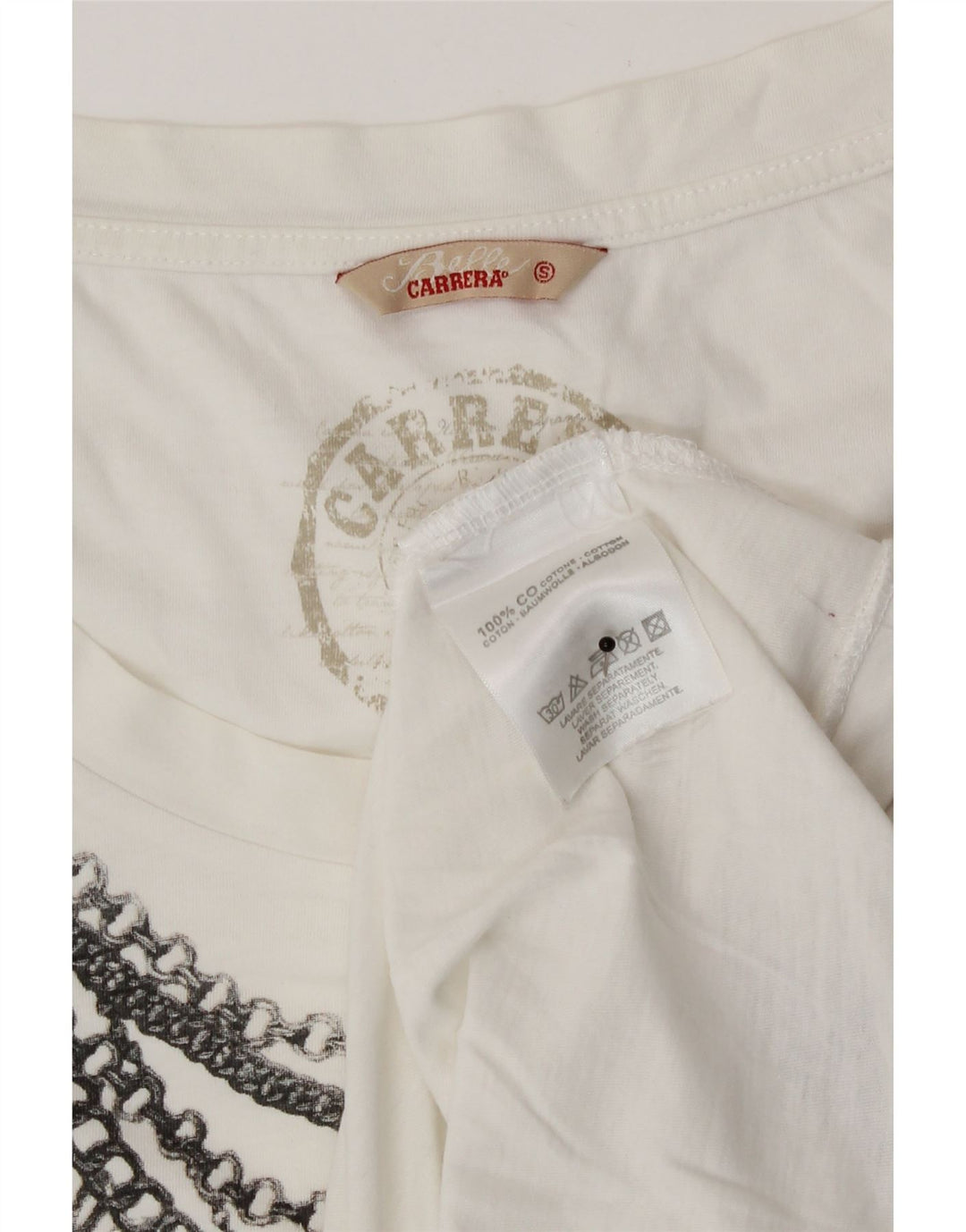 Carrera Kvinder Grafisk Vest Top UK 10 Small White Bomuld