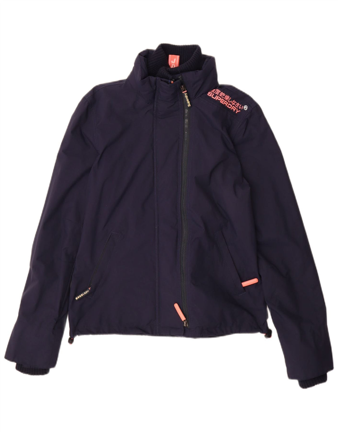 Superdry Windcheater Windbreaker Jacket UK 10 Small Navy Blue Nylon