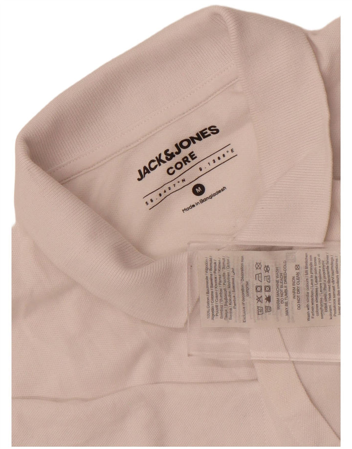 Jack & Jones Herre grafisk poloshirt Medium White Colourblock Bomuld