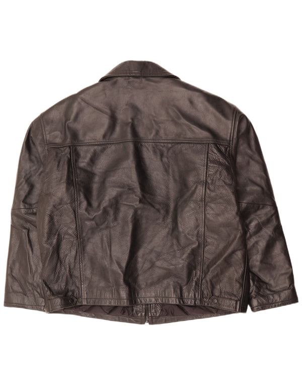 Vintage herre læderjakke UK 42 XL sort læder