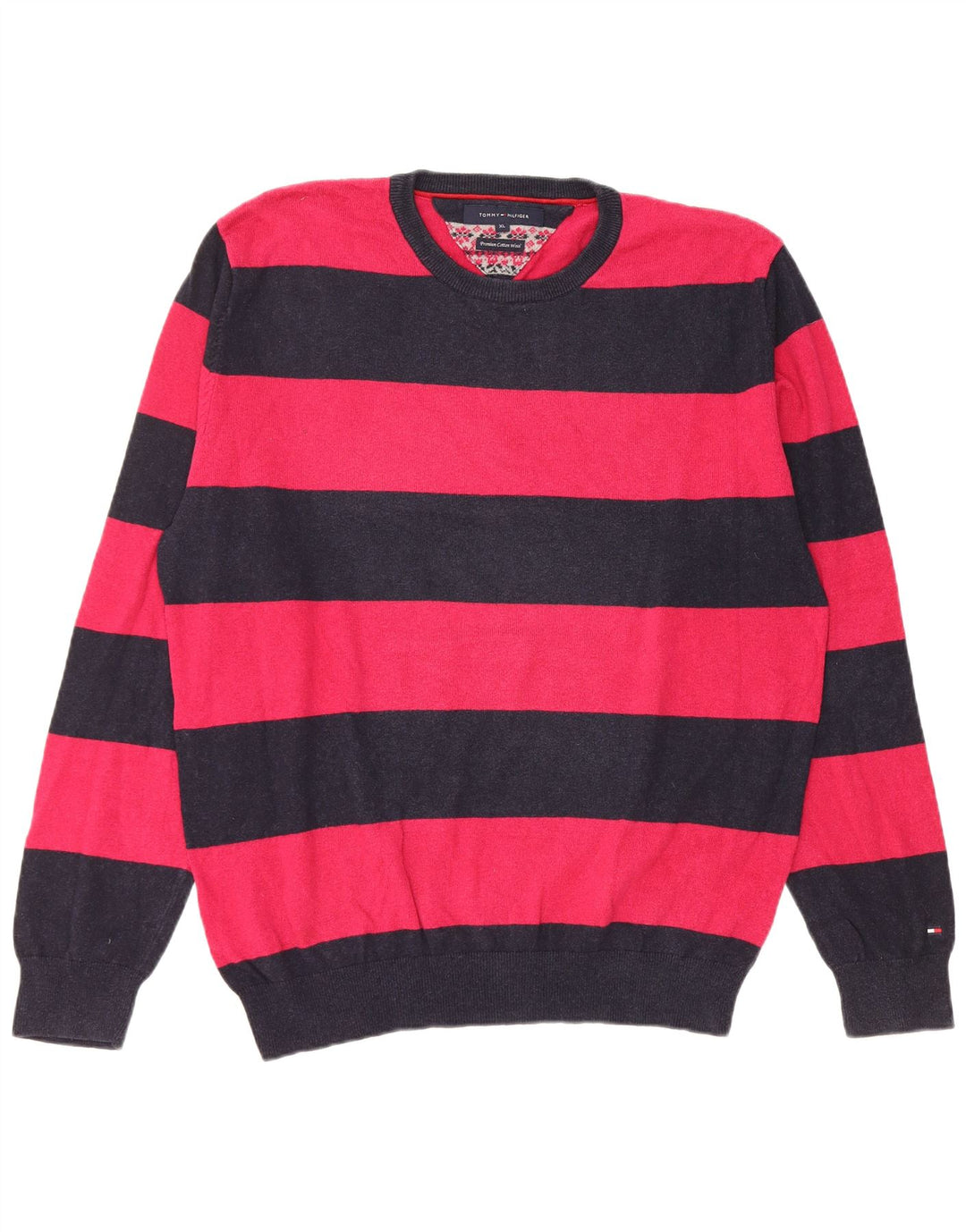 TOMMY HILFIGER Dame sweater med rund hals DK 18 XL Pink Stribet