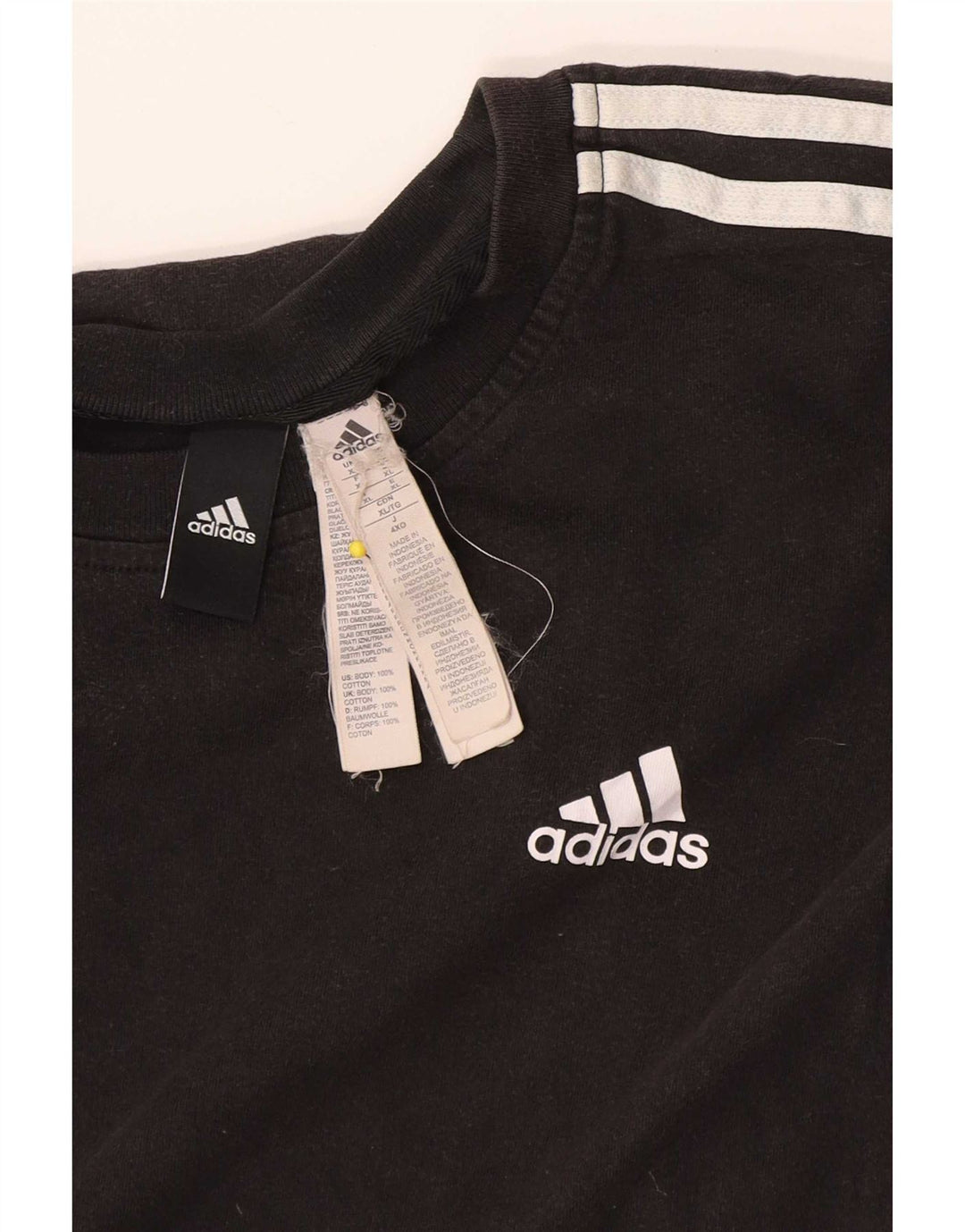 Adidas Herre T-Shirt Top XL Sort Bomuld