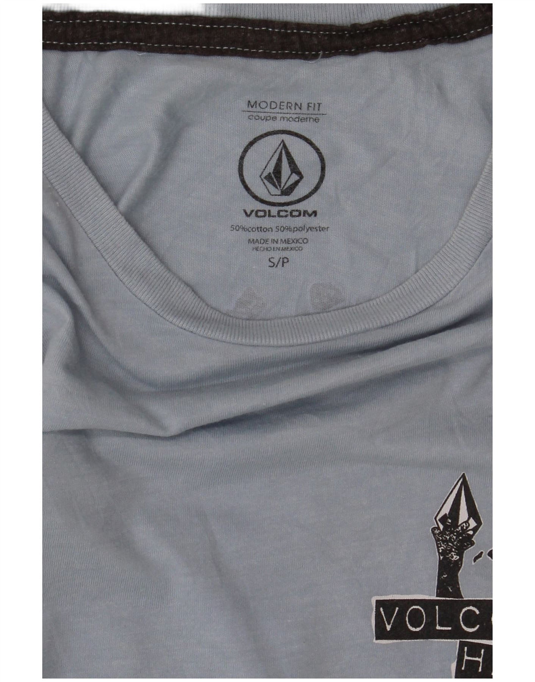Volcom Herre Modern Fit Grafisk T-Shirt Top Lille Blå Bomuld