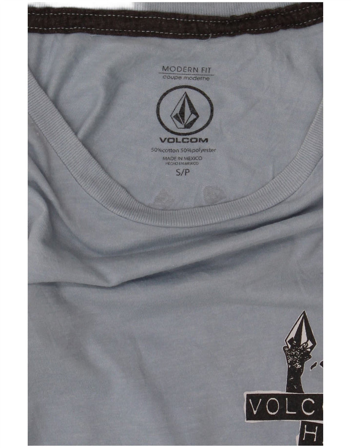 Volcom Herre Modern Fit Grafisk T-Shirt Top Lille Blå Bomuld