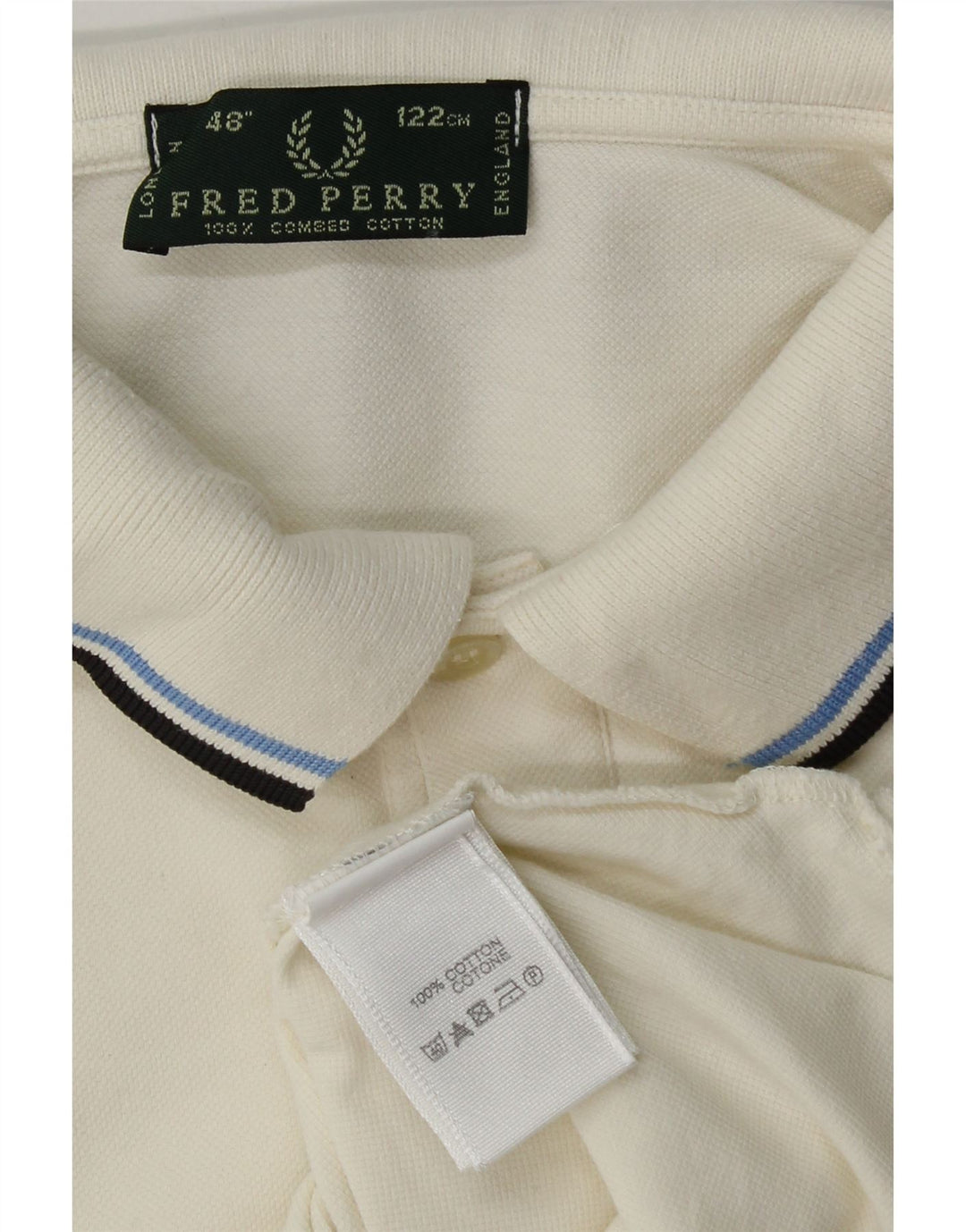 Fred Perry Langærmet herre poloshirt Stor hvid bomuld