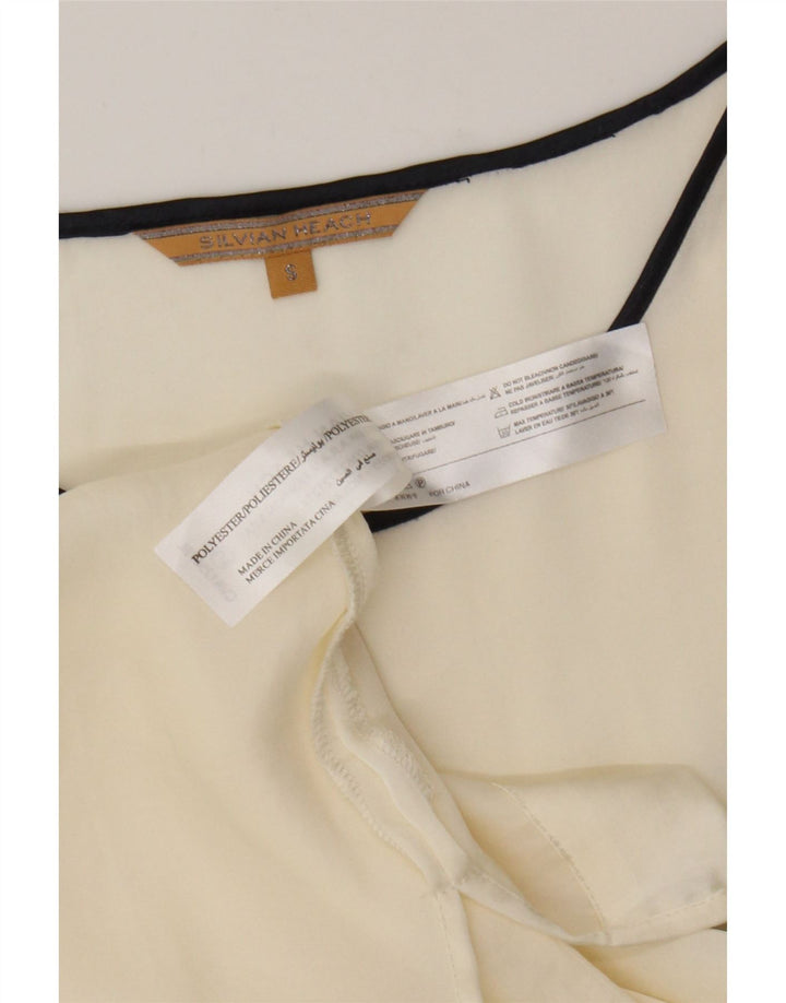 SILVIAN HEACH Womens Oversized Blouse Top UK 10 Small Off White Polyester