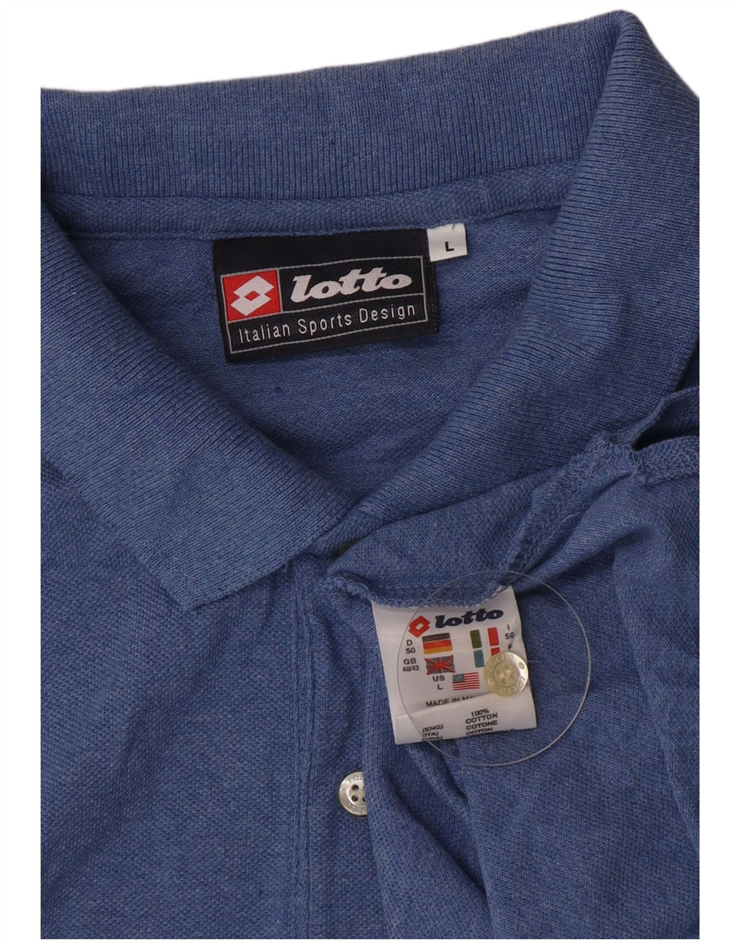 Lotto Herre Polo Shirt Stor Blå Bomuld
