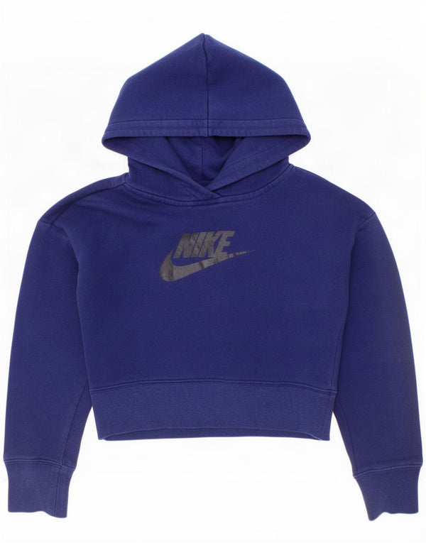 Nike piger grafisk hættetrøje 8-9 år lille marineblå bomuld