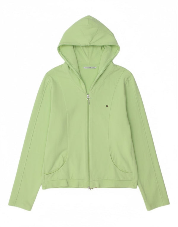 Tommy Hilfiger hættetrøje med lynlås til piger 13-14 år XL Grøn bomuld