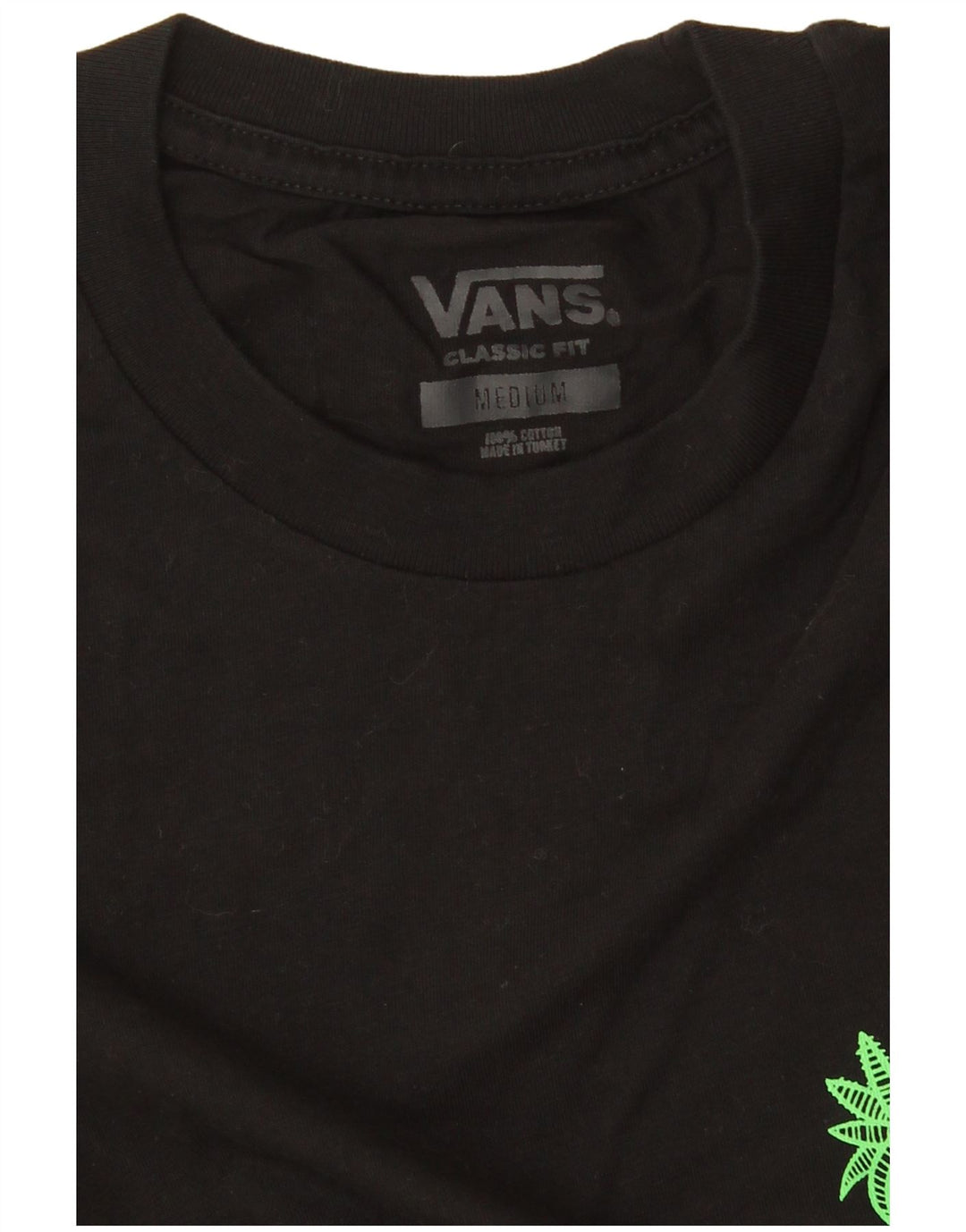 Vans Herre Classic Fit Grafisk T-Shirt Top Medium Sort Bomuld