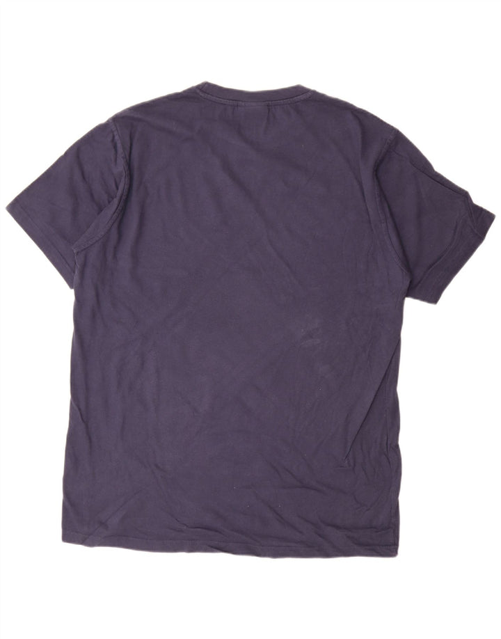 Weird Fish Herre grafisk T-shirt Top Stor marineblå bomuld