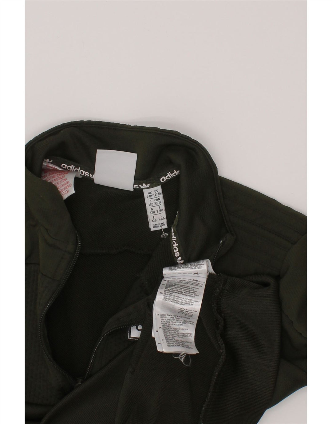 Adidas Boys Grafisk Zip Neck Sweatshirt Jumper 7-8 år Grøn Polyester