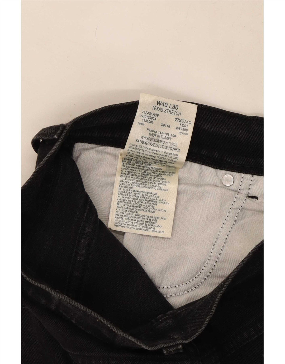 Wrangler Herre Texas Stretch Straight Jeans W40 L30 Sort Bomuld