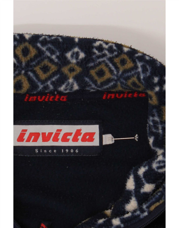 Invicta herre lynlås-hals fleece jumper XL marineblå geometrisk polyester