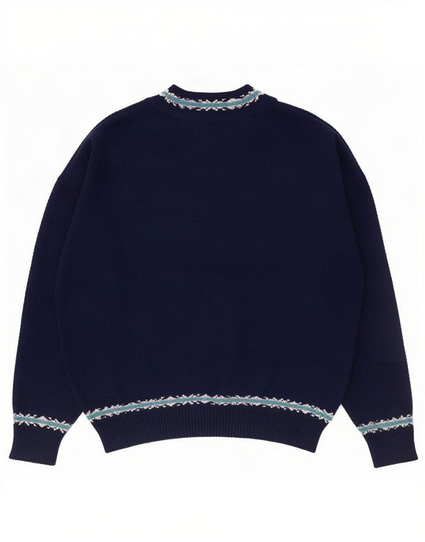 Bentley Dame V-hals sweater UK 16 Large Navy Blue Fair Isle
