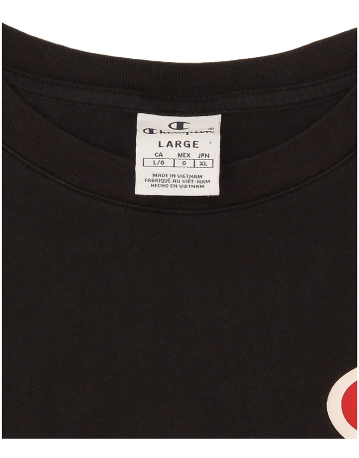 Champion Kvinder Oversized Grafisk T-Shirt Top UK 16 Large Sort