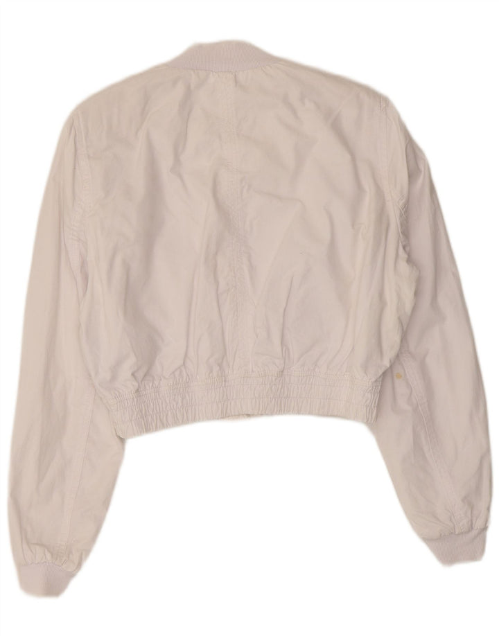 Zara Oversized Bomber Jacket UK 10 Small White Bomuld