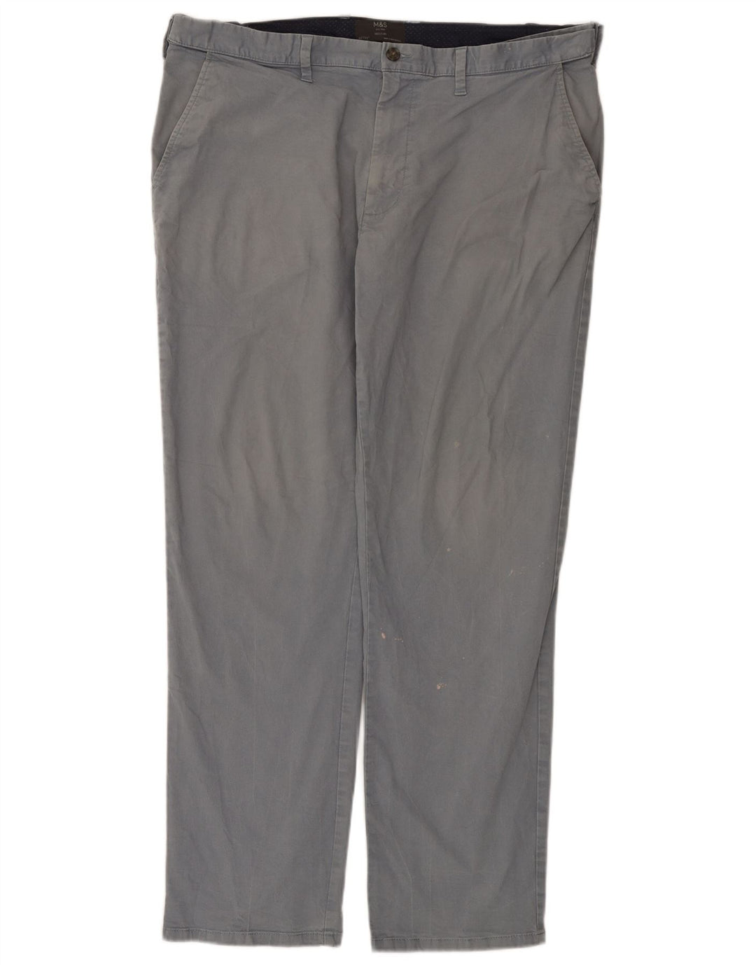Marks & Spencer Herre Regular Chino Bukser W40 L33 Grå Bomuld